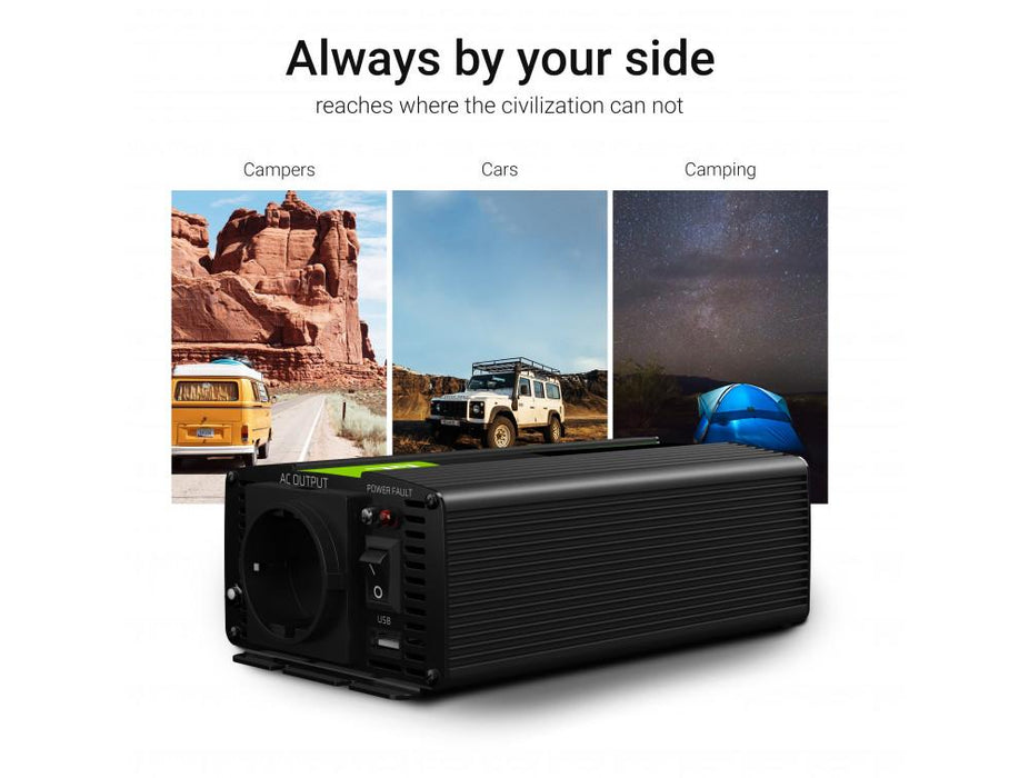 Inverter GREEN CELL, 12/220V, DC/AC, 1000W/2000W, Pure sine wave