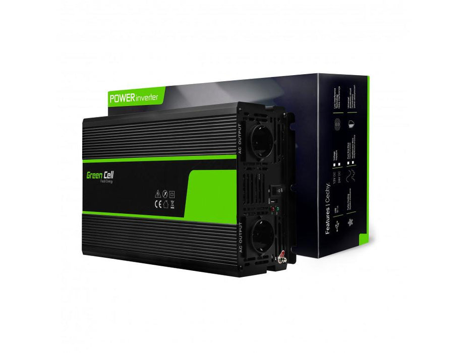 Inverter GREEN CELL, 12/220V, DC/AC, 2000W/4000W, Pure sine wave