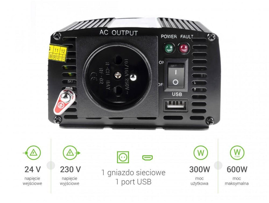 Inverter GREEN CELL 24V/300W