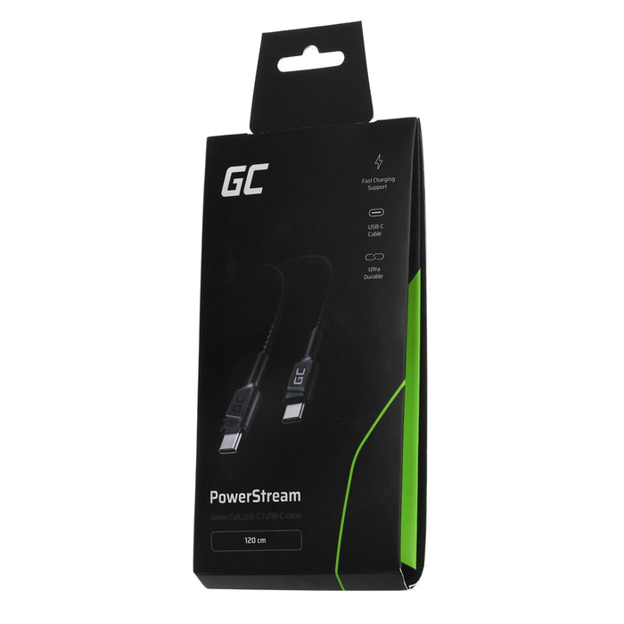 Green Cell KABGC30 USB cable USB 2.0 1.2 m USB C Black