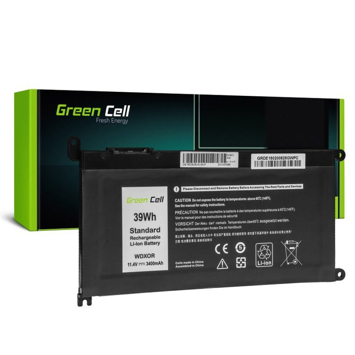 Laptop Battery GREEN CELL, Dell WDXOR-H, Dell Inspiron 13 5368, 5378, 5379, 14 5482, 15 5565, 5567, 5568, 5570, 5578, 5579, 7560, 7570, 17 5770, 11.4V 3400mAh