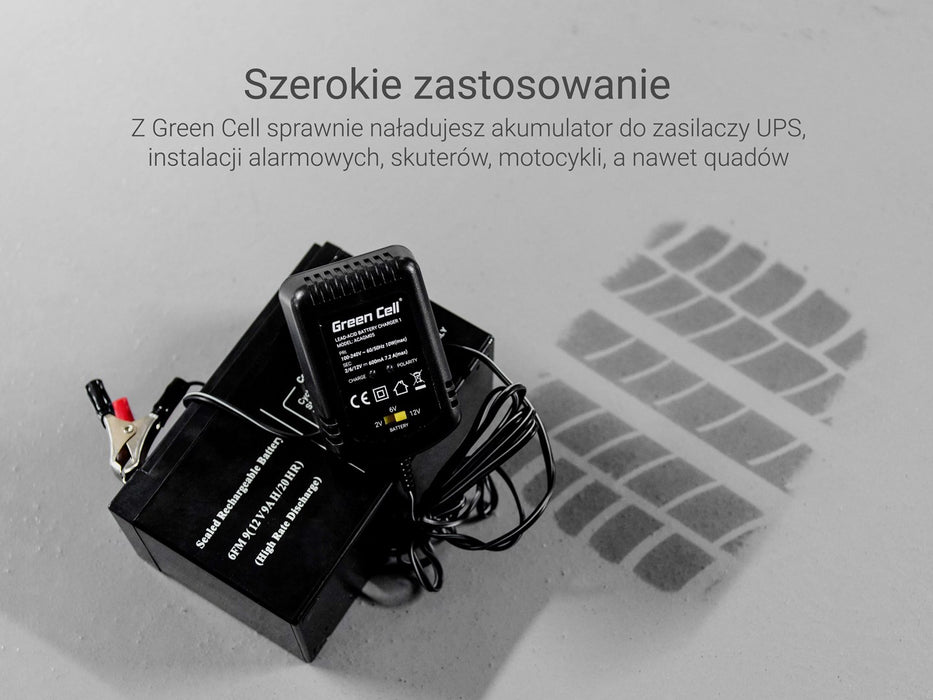 Green Cell ACAGM05 vehicle battery charger 2/6/12 V Black