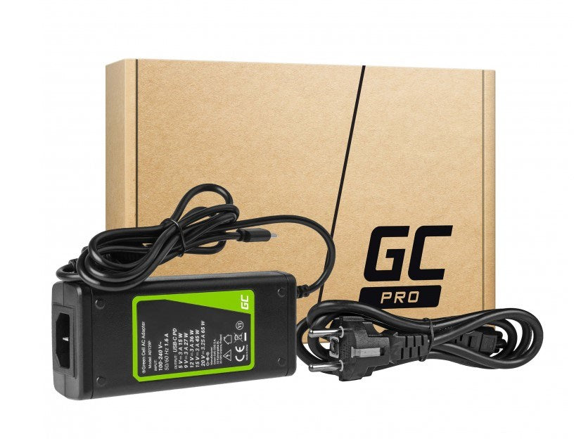 Green Cell AD134P USB-C charger AC adapter 65W for notebook tablet smartphone