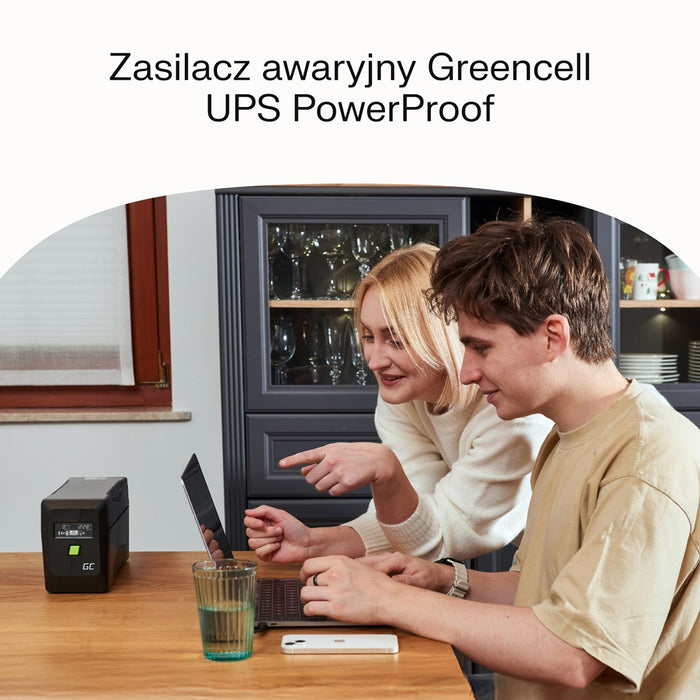 Green Cell uninterruptible power supply (UPS) Line-Interactive 0.85 kVA 480 W 2 AC outlet(s)