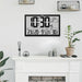GreenBlue GB218 Extra Large LCD Wall Clock with Weather Station Temperature and Date Display - Wall