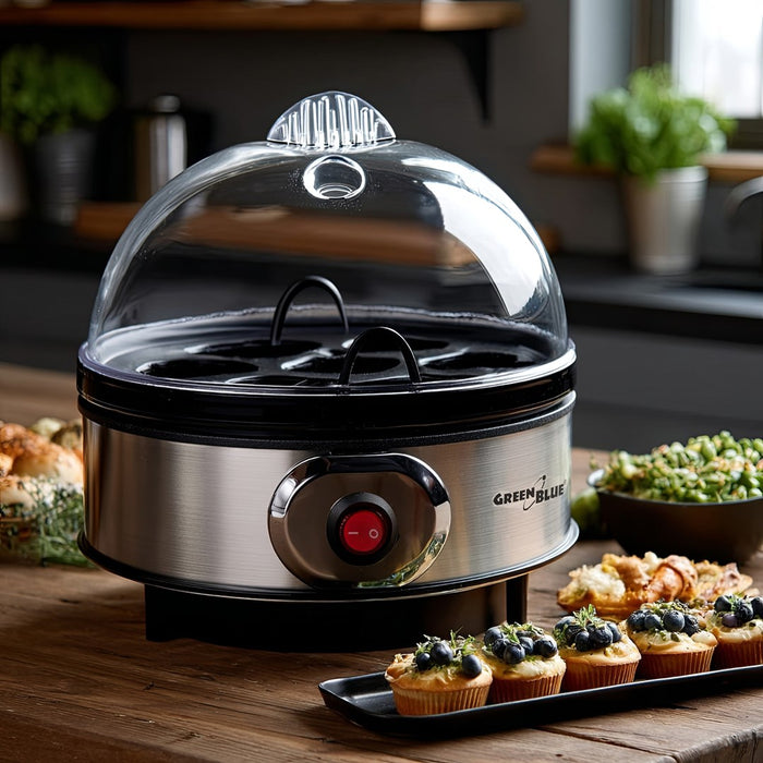 GreenBlue automatic egg cooker, 400W power, up to 7 eggs, measuring cup, 220-240V~, 50 Hz, GB572