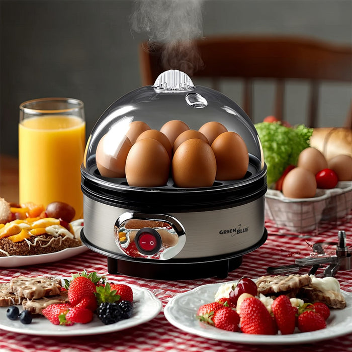 GreenBlue automatic egg cooker, 400W power, up to 7 eggs, measuring cup, 220-240V~, 50 Hz, GB572