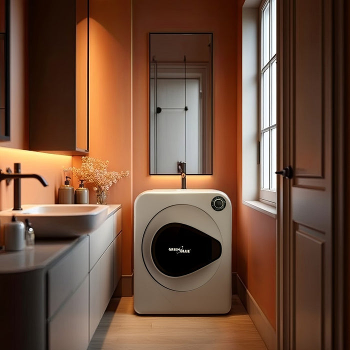 GreenBlue GB405 Tumble Dryer Electric Clothes 830W 3kg Mini Travel Vented Freestanding Wall Mount 5 Drying Programs