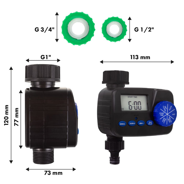GreenBlue electronic irrigation controller, programmer, 2x1.5V AA power supply, GB390