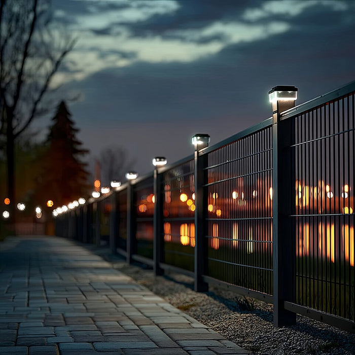 GreenBlue Solar LED Post Light, 80x80mm, Envelope-Shaped Canopy, 3200K, GB127 WW