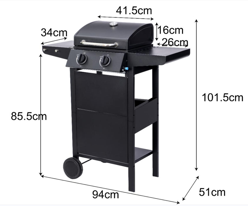 GAS BARBECUE GRILL KING 2 BURNERS
