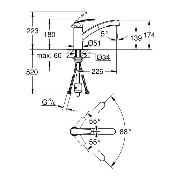 GROHE START KITCHEN FAUCET WITH PULL-OUT SHOWER