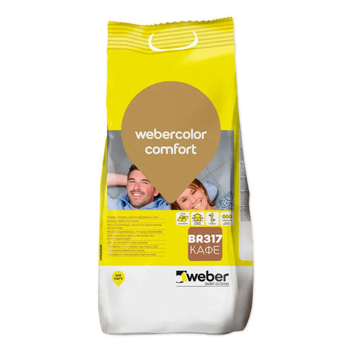GROUTING MIXTURE FOR INTERIOR AND EXTERIOR USE WEBER COLOR COMFORT BR317 COFFEE - Фуги<<<Лепила за плочки фуги силикони