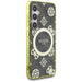 Guess 4G Background Gold Electroplated Peony Pattern MagSafe case for Samsung Galaxy S25 brown - Cell phone cases