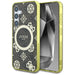 Guess 4G Background Gold Electroplated Peony Pattern MagSafe case for Samsung Galaxy S25 brown - Cell phone cases