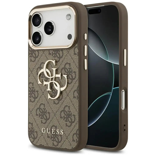 Guess 4G Big 4G Classic Logo Case for iPhone 17 Pro Max - Brown and Gold - Cell phone cases and covers<<<HurtelXML