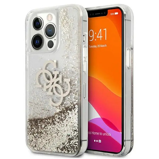 Guess 4G Big Liquid Glitter case for iPhone 13 Pro Max 6.7’’ - gold - Cell phone cases and covers<<<HurtelXML