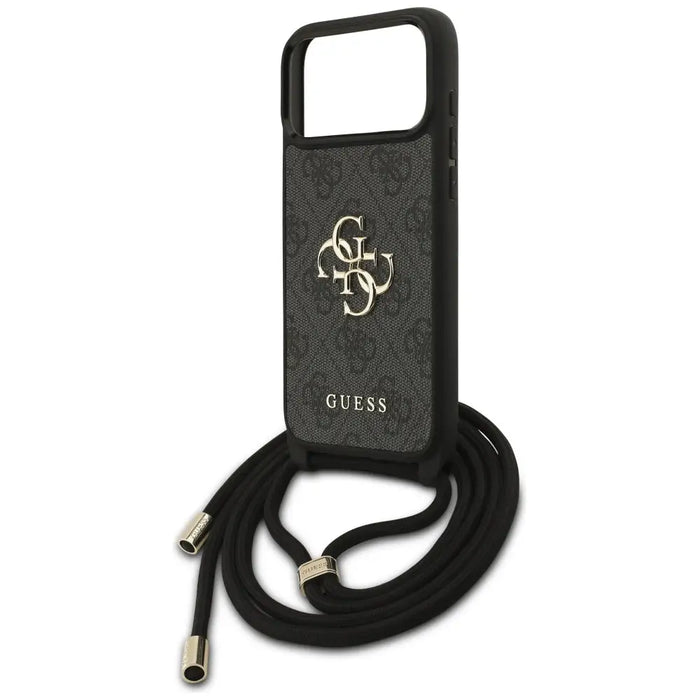 Guess 4G Big Logo Cord Stap Crossbody Case for iPhone 17 Pro Max - Black - Cell phone cases and covers<<<HurtelXML
