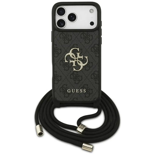 Guess 4G Big Logo Cord Stap Crossbody Case for iPhone 17 Pro Max - Black - Cell phone cases and covers<<<HurtelXML