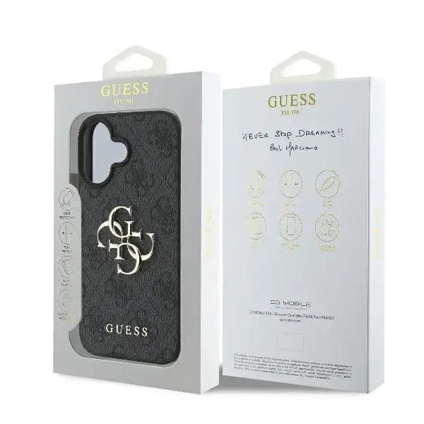 Guess 4G Big Logo iPhone 16 Case - Black - Cell phone cases and covers<<<HurtelXML