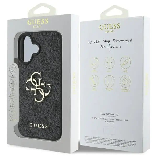 Guess 4G Big Logo iPhone 16 Plus Case - Black - Cell phone cases and covers<<<HurtelXML