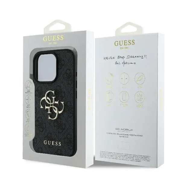 Guess 4G Big Logo iPhone 16 Pro Max Case - Black - Cell phone cases and covers<<<HurtelXML
