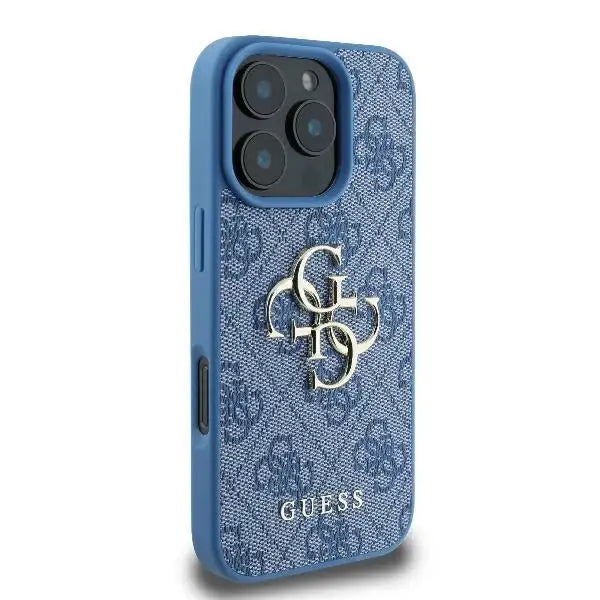 Guess 4G Big Logo iPhone 16 Pro Max Case - Blue - Cell phone cases and covers<<<HurtelXML