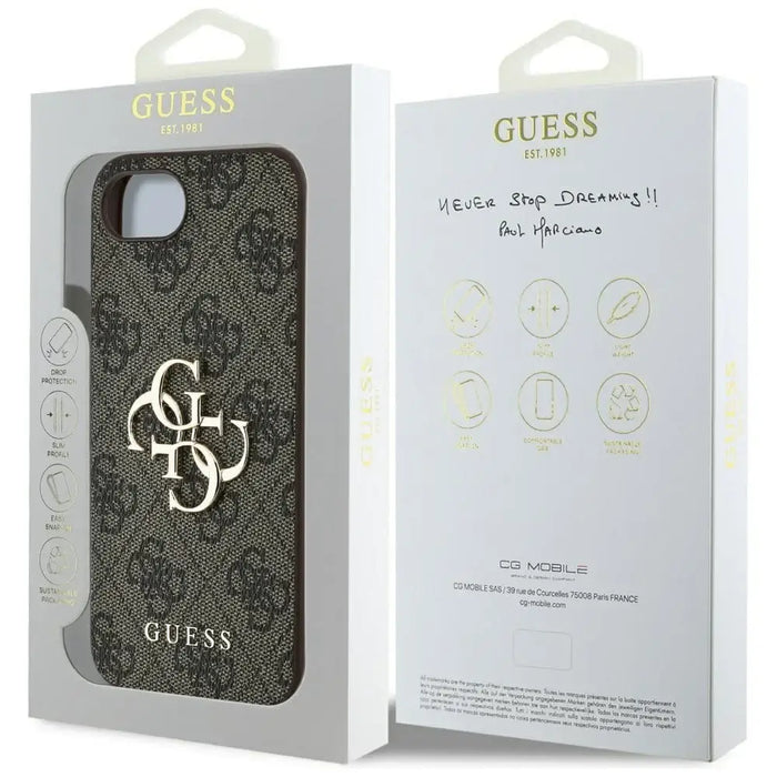 Guess 4G Big Logo iPhone 16e Case - Brown - Cell phone cases and covers<<<HurtelXML