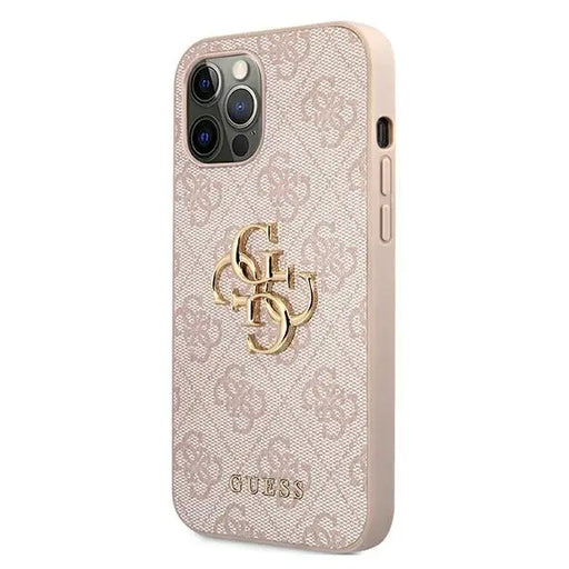 Guess 4G Big Metal Logo Case for iPhone 12 / 12 Pro - Pink - Cell phone cases and covers<<<HurtelXML