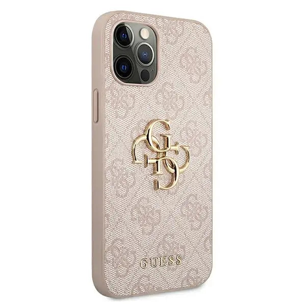 Guess 4G Big Metal Logo Case for iPhone 12 / 12 Pro - Pink - Cell phone cases and covers<<<HurtelXML