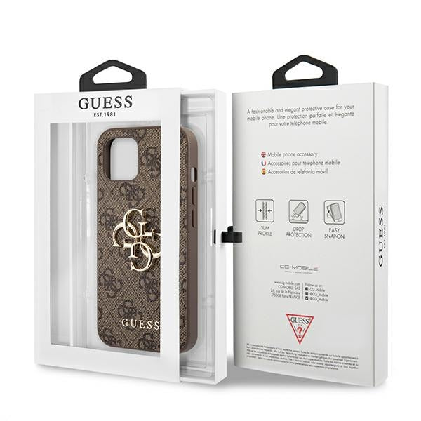 Guess 4G Big Metal Logo Case for iPhone 13 - Brown - Cell phone cases and covers<<<HurtelXML