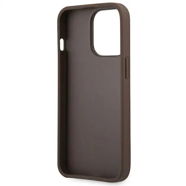 Guess 4G Big Metal Logo Case for iPhone 14 Pro - Brown - Cell phone cases and covers<<<HurtelXML