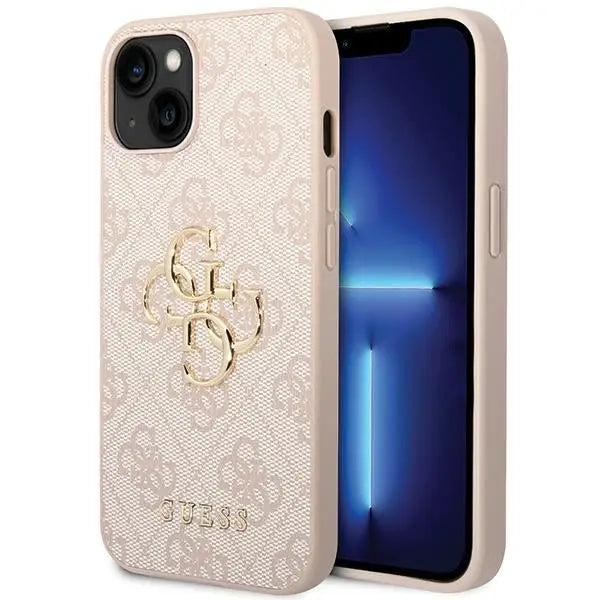 Guess 4G Big Metal Logo iPhone 15 Case - Pink - Cell phone cases and covers<<<HurtelXML