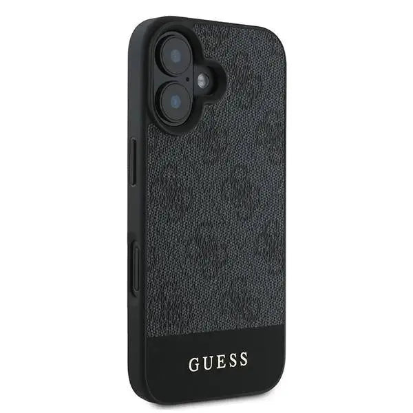 Guess 4G Bottom Stripe iPhone 16 Case - Gray - Cell phone cases and covers<<<HurtelXML