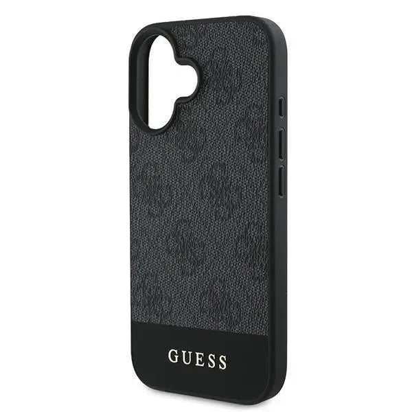Guess 4G Bottom Stripe iPhone 16 Case - Gray - Cell phone cases and covers<<<HurtelXML