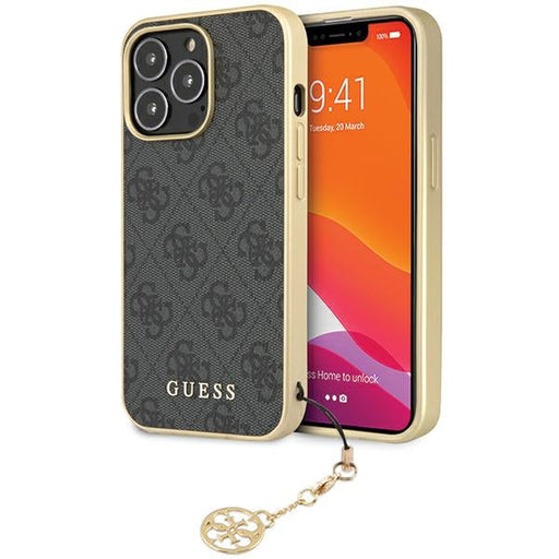Guess 4G Charms Collection case for iPhone 14 Pro Max - gray - Cell phone cases and covers<<<HurtelXML