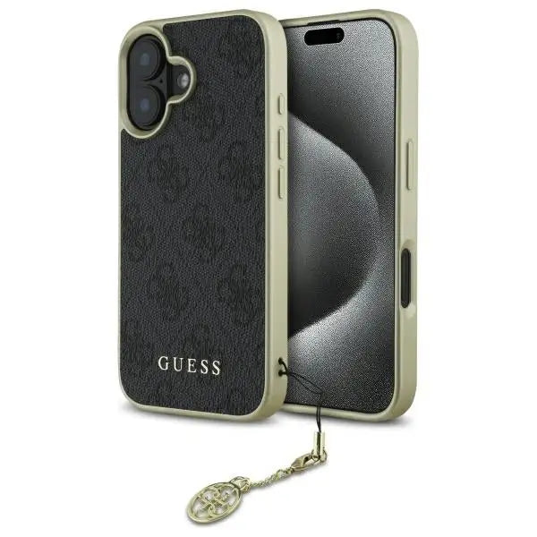 Guess 4G Charms Collection case for iPhone 16 - black - Cell phone cases and covers<<<HurtelXML