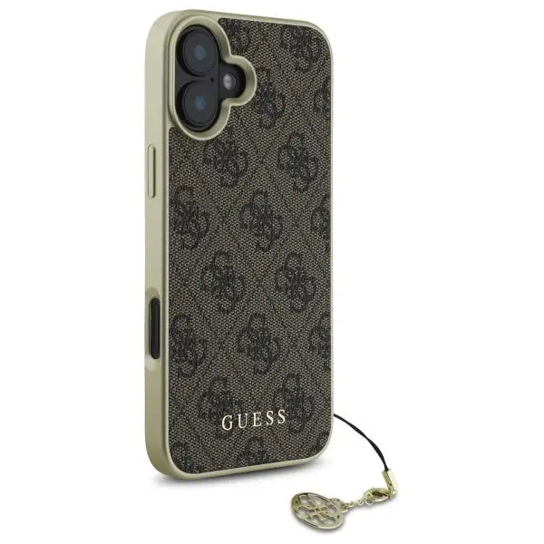Guess 4G Charms Collection case for iPhone 16 - brown - Cell phone cases and covers<<<HurtelXML
