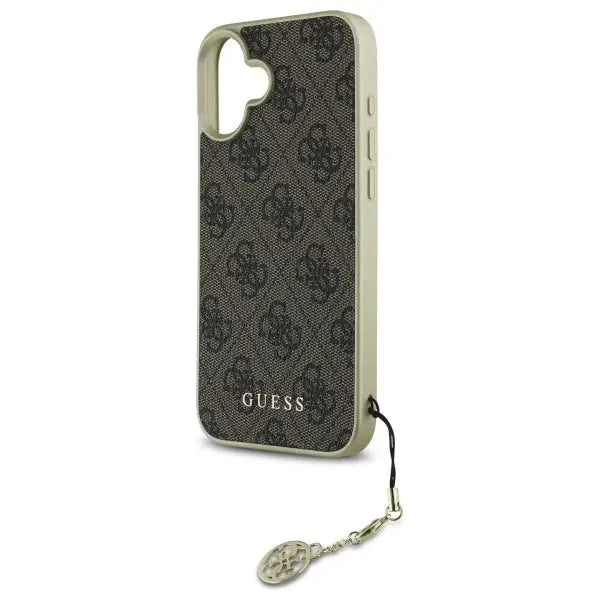 Guess 4G Charms Collection case for iPhone 16 - brown - Cell phone cases and covers<<<HurtelXML