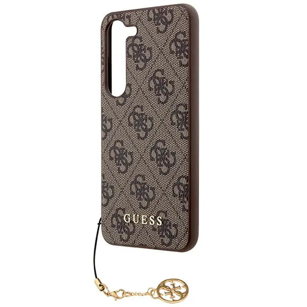 Guess 4G Charms Collection case for Samsung Galaxy S24 - brown - Cell phone cases and covers<<<HurtelXML