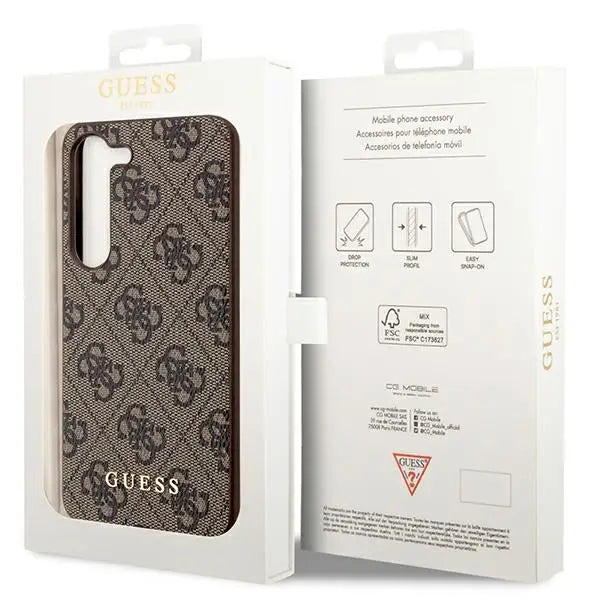 Guess 4G Charms Collection case for Samsung Galaxy S24 - brown - Cell phone cases and covers<<<HurtelXML