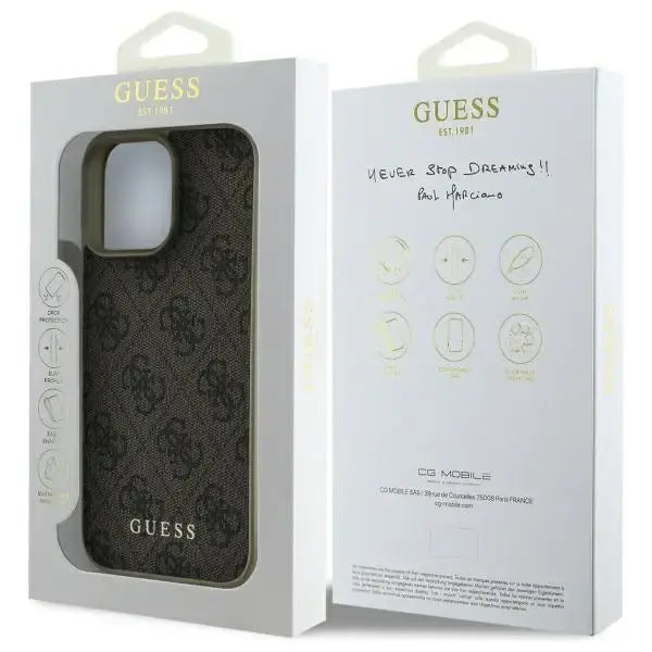 Guess 4G Charms Collection iPhone 16 Pro Max Case - Brown - Cell phone cases and covers<<<HurtelXML