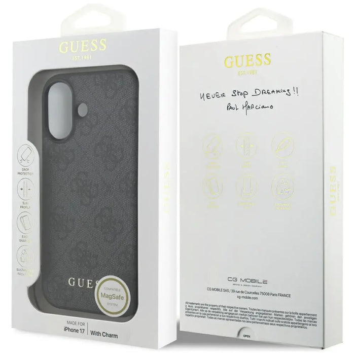 Guess 4G Charms Collection MagSafe case for iPhone 17 - black - Cell phone cases and covers<<<HurtelXML