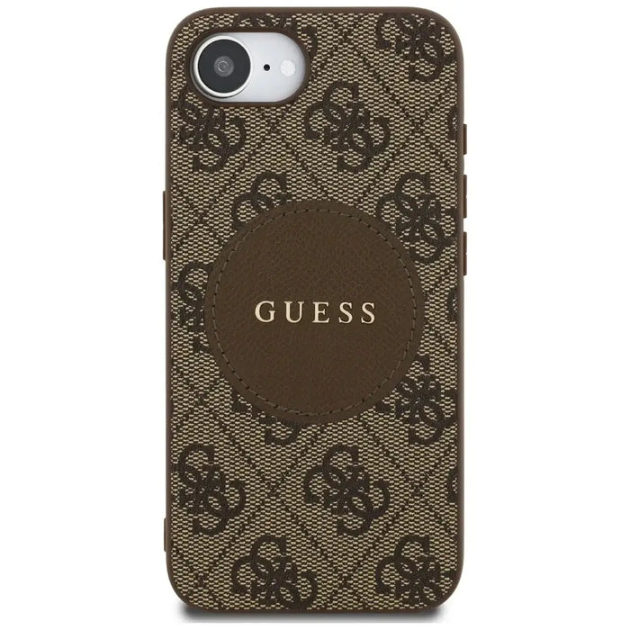 Guess 4G Circle Classic Logo MagSafe case for iPhone 16e - brown - Cell phone cases and covers<<<HurtelXML