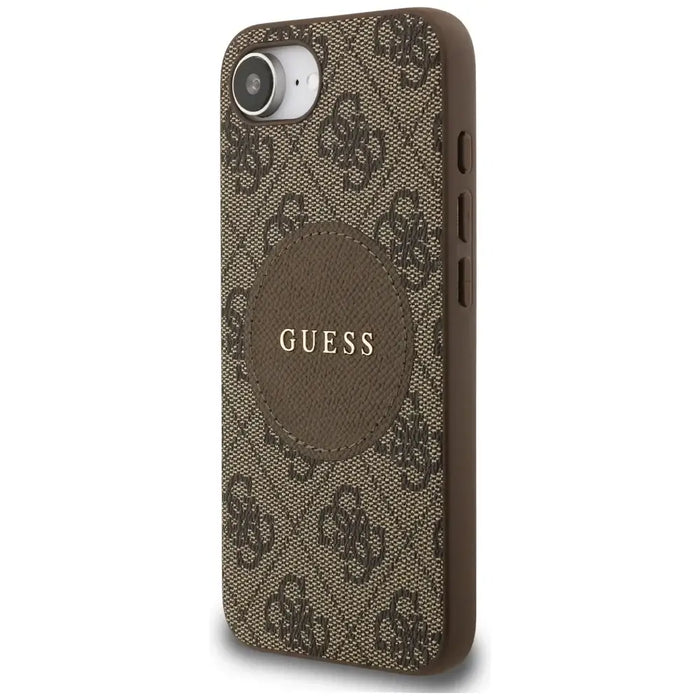 Guess 4G Circle Classic Logo MagSafe case for iPhone 16e - brown - Cell phone cases and covers<<<HurtelXML