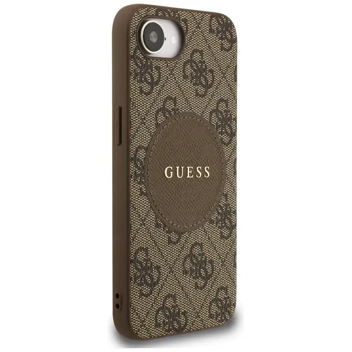 Guess 4G Circle Classic Logo MagSafe case for iPhone 16e - brown - Cell phone cases and covers<<<HurtelXML