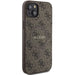 Guess 4G Collection Leather Metal Logo MagSafe Case for iPhone 15 Plus / 14 Plus - Brown - Cell phone cases