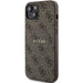 Guess 4G Collection Leather Metal Logo MagSafe Case for iPhone 15 Plus / 14 Plus - Brown - Cell phone cases