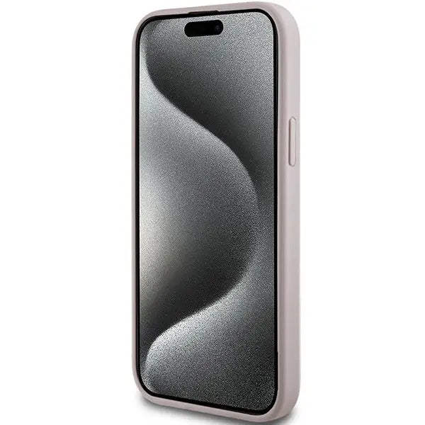 Guess 4G Collection Leather Metal Logo MagSafe Case for iPhone 15 Plus / 14 Plus - Pink - Cell phone cases