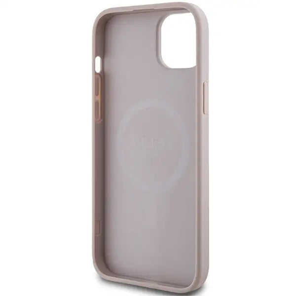 Guess 4G Collection Leather Metal Logo MagSafe Case for iPhone 15/14/13 - Pink - Cell phone cases and covers<<<HurtelXML